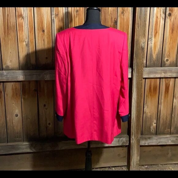 Kasper ll for A.S.L. Blazer vintage pink navy pockets lined 2X FIRM on PRICE - Picture 6 of 7